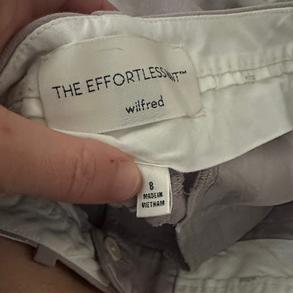 Wilfred Cream and Gray Effortless Pants